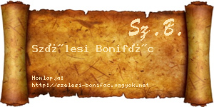 Szélesi Bonifác névjegykártya